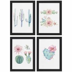 Imagem de Quadros Cactos Com Moldura  Kit 4un 22x32cm