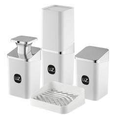 Imagem de Kit Higiene 4 Pçs Banheiro Moderno Slim Uz Utilidades 