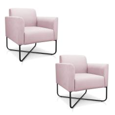 Imagem de 02 Poltronas Marisa Suede  Bebê Base X Industrial 
