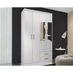 Imagem de Guarda Roupa 4 Portas E 2 Gavetas C Espelho Havana Star 4 2 Branco Santos Andira