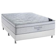 Imagem de Cama Box Casal: Colchão Molas Superpocket Ensacadas Ortobom Freedom + Base Branco(138X188)