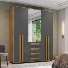 Imagem de Roupeiro 5 Portas Ragusa Cinamomo Grafite