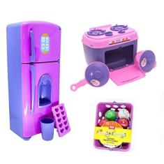 Imagem de Cozinha Infantil Brinquedo Menina Geladeira Forno Cestinha