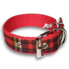 Imagem de Coleira Xadrez Para Cachorro 25mm Nicapet Cor Vermelha Nº 7