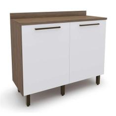 Imagem de Balcão de Cozinha com Tampo Evolution 2 PT Tannat e Branco - BATROL