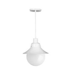 Imagem de Pendente Colonial São Paulo Antigo 728 em Aço com Globo de Vidro Leitoso 