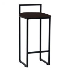 Imagem de Banqueta Alta Lina Industrial Cozinha Bar Balcão Bistrô Ferro Preto Su