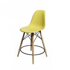 Imagem de Banqueta Eames Eiffel De Madeira Assento Amarelo