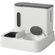 Imagem de Conjunto de tigela para cães - comedouro para cães e gatos com dispensador de comida seca de 1000ml, tigelas duplas para comida e água, dispensador de comida para animais de estimação tudo-em-1, reaba