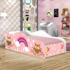 Imagem de Cama Fun Corujinhas e Borboletas Solteiro Com Colchão