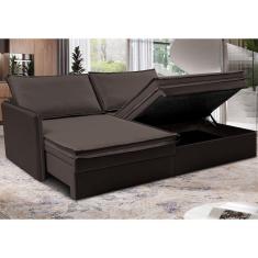 Imagem de Sofá Sem Caixa Retrátil Baú 1,55m Cama inBox Lounge. Tecido Linho