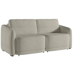 Imagem de Sofá Cama Casal para Sala 216cm Polska K04 Bouclê Bege - Mpozenato