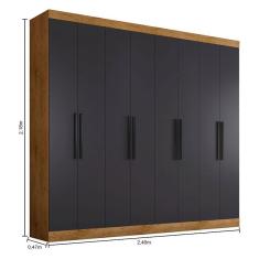 Imagem de Guarda Roupa Casal Ambiente Prime 1684 Freijó Carbono - Araplac