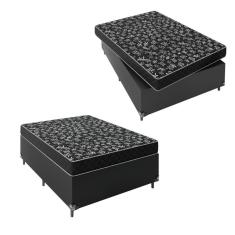 Imagem de Cama Box Viúva + Colchão Espuma D20 - 51x128x188cm - Couro Preto