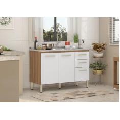 Imagem de Balcão Gabinete De Pia Miss 120cm Amendola/Branco S/ Tampo - Demobile