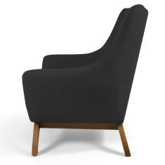 Imagem de Kit 02 Poltronas Decorativas Juliet Base de Madeira C-465 Linho Chumbo - Domi