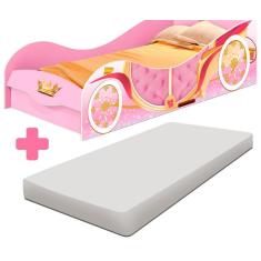 Imagem de Cama Infantil com Colchão Carruagem Princesa 93cm J&A Móveis