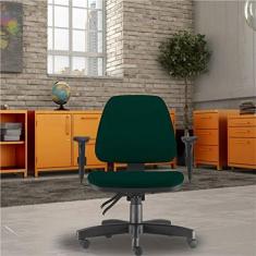 Imagem de Kit 02 Cadeiras de Escritório Giratória Executiva Ergonômica Sky L02 Crepe Verde Musgo - Lyam Decor