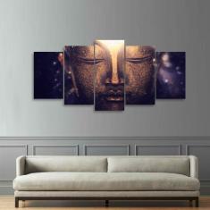 Imagem de Quadro Buda decorativo Para Sala Quarto Hall Mosaico 5 Peças