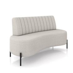 Imagem de Sofá 2 Lugares Living 160cm Pé Ferro Pto Maraú Bouclê K01 - D\`rossi Cor Cinza Claro