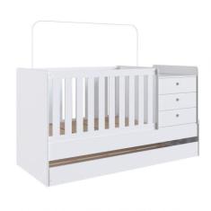 Imagem de Berço Mini Cama Com Auxiliar Certificado Pelo Inmetro Bb690 Branco - C