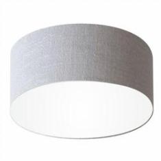 Imagem de Plafon Cilíndrico Md-3058 Cúpula em Tecido 55x25cm Rustico Cinza - Bivolt
