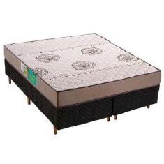 Imagem de Cama Box Queen: Colchão Espuma Polar D33 Pérola + Base Crc Fantasy Bla
