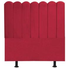 Imagem de Cabeceira Nuvem Cama Box Casal 140 cm Alanis Suede Vermelho