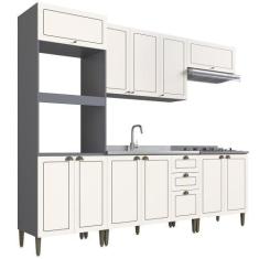 Imagem de Cozinha Completa Modular Édez Due, 6 Peças, Branco Nevada e Grafite