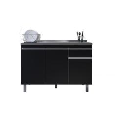 Imagem de Balcão Armário de Cozinha Pop Preto S/ Tampo - Nathan