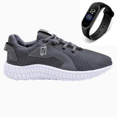 Imagem de Tênis Masculino Esportivo Moderno Leve Conforto Com Relógio-Masculino