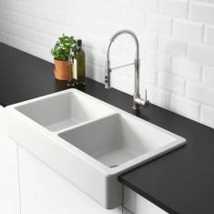 Imagem de Cuba Dupla Cozinha Farm Sink 87 Cm Estilo Fazenda Avental