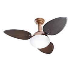 Imagem de Ventilador de Teto Jet Venti-delta Cobre 3Pás Rattan Chocolate 