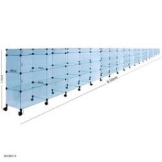 Imagem de Balcão de Atendimento Modulado em Vidro com Rodízios + Porta Bijuterias -9,50 x 1,10 x 0,40