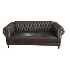 Imagem de Sofá Chesterfield Duque - Corano Café - 3 Lugares - 230 Cm - Almofadas