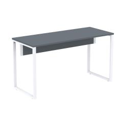 Imagem de Mesa Escritório P25 tub Pandin 134 cm (Larg) Tampo mdp Branco Pé Aço Tubular Grafito