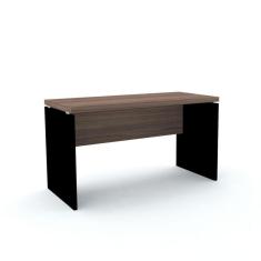 Imagem de Mesa De Escritório Pé Painel Pe40 Em Mdp 120 X 60 Cm Walnut Base Preta