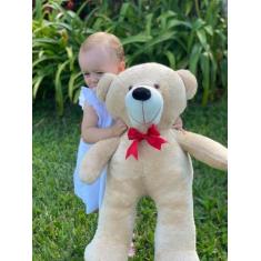 Imagem de Urso De Pelúcia Teddy Grande Com Laço 50cm - Doce De Leite - ThamyBaby
