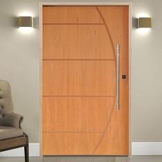 Imagem de Kit Porta de Madeira Pivotante 210x110cm Batente 14cm Fechadura 803 Rolete Externa Belissima 6 Hale Esquadrias Imbuia