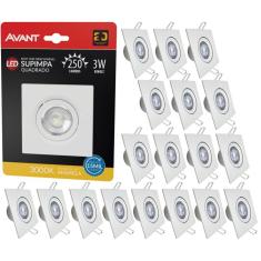 Imagem de Kit 20 Spot Led Embutir 3w Quadrado 3000k  Avant