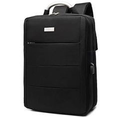 Imagem de Mochila para laptop Bolsa para computador Mochila de carregamento USB de grande capacidade, tecido Oxford, resistente a rasgos à prova d'água