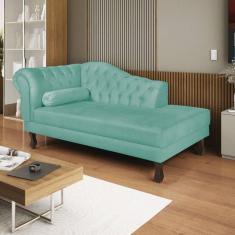 Imagem de Diva Recamier Dora 140cm Lado Direito Suede Azul Tiffany