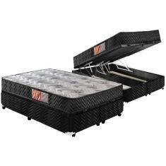 Imagem de Cama Box Baú Queen: Colchão Espuma Paropas D33 Pasquale + Base Crc Sue