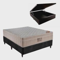 Imagem de Cama Box Com Baú Casal  + Colchão De Molas Ensacadas Airtech Springpoc