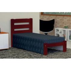 Imagem de Cama De Solteiro Luna De Madeira Maciça Angelim Pedra/Tauari - Cor Mog