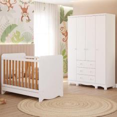 Imagem de Quarto Bebê Completo Berço Americano Bem 3 Em 1 Guarda Roupas 4 Portas