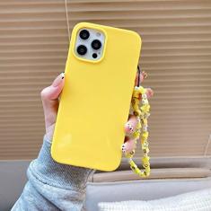 Imagem de Estojo com alça de contas de estrela de cor fluorescente para iphone 12 13 11 pro max xr xs x 7 8 plus se 2020 mini cordão de silicone brilhante, amarelo, para iphone xr