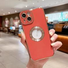 Imagem de Capa de telefone galvanizada macia de luxo para iPhone 11 12 13 14 Pro Max XS X XR 7 8 Plus Mini capa de silicone vazada, vermelha, para iphone 11Pro