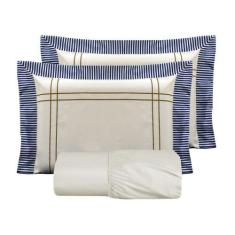 Imagem de Jogo de Lençol Casal Padrão 3 Peças Percal 180 Fios Luck - Casaborda E