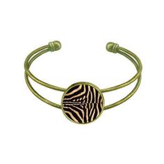 Imagem de Pulseira de design abstrato Pinto Feather estilo retrô com punho aberto